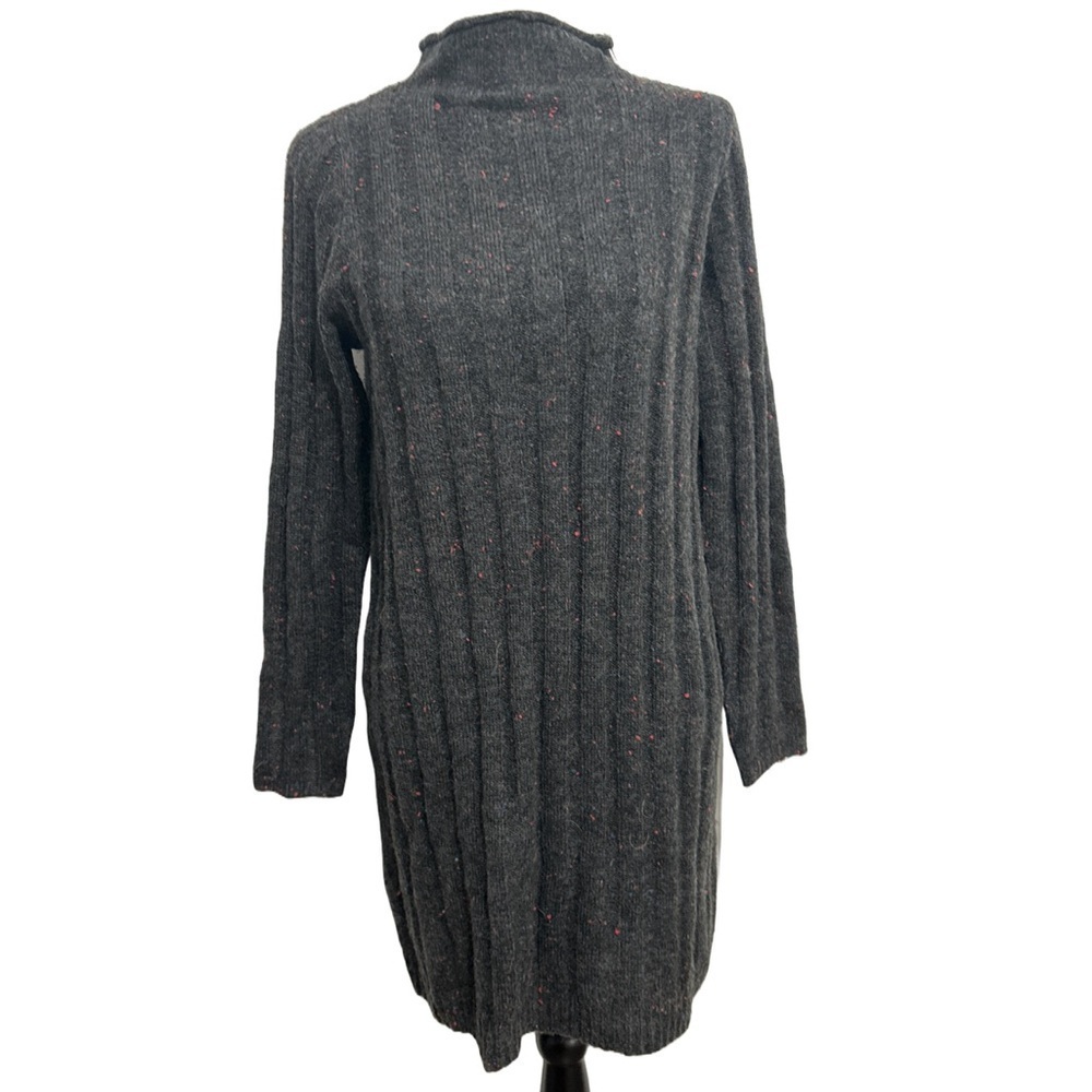 Madewell Coal Gray DONEGAL Rolled Mock Neck Wool Blend Sweater Dress. Small - Picture 2 of 9